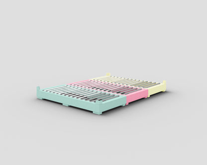PALU Familienbett Starter-Set Mix - mint/babyrosa/pastellgelb - ohne Matratze - ohne Topper