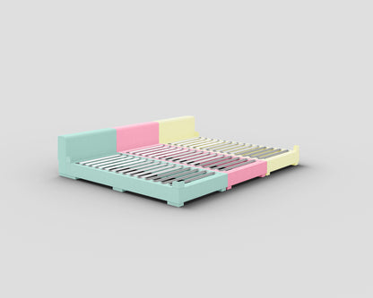 PALU Familienbett Komfort-Set Mix - mint/babyrosa/pastellgelb - ohne Matratze - ohne Topper
