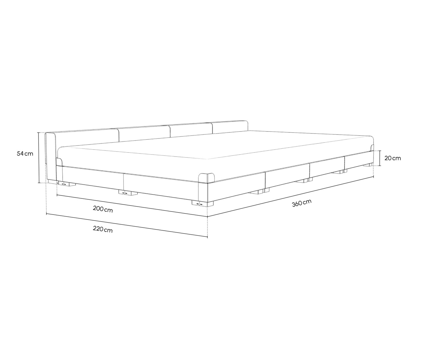 PALU Familienbett Komfort-Set 360 x 200 cm