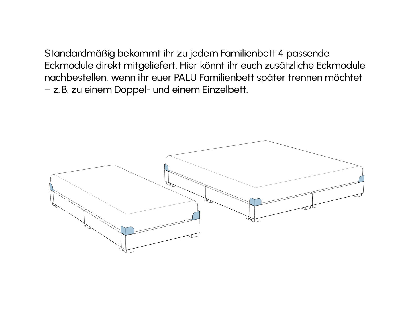 PALU Familienbett Mittelblau Zubehör Konfigurator