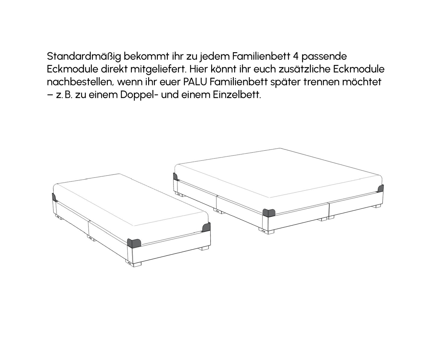 PALU Familienbett Graphitschwarz Zubehör Konfigurator